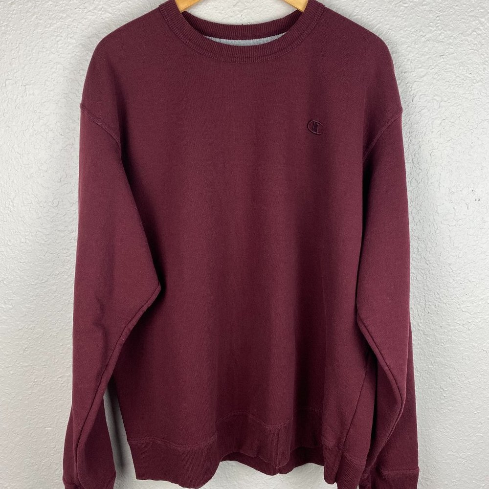 Champion Embroidered Logo Crewneck Burgundy Red